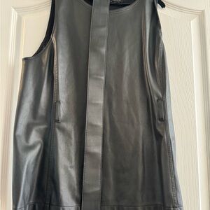 Black Leather Sleeveless Top